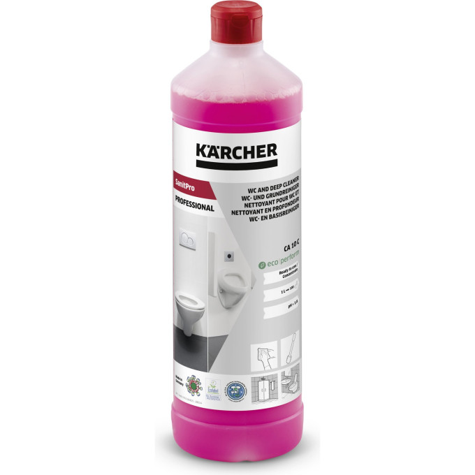Средство для уборки в туалетах и общей чистки KARCHER SANITPRO CA 10 C ECO PERFORM концентрат 1л